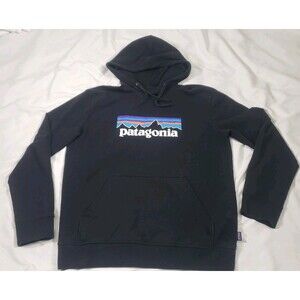 Patagonia Logo Uprisal Hoodie Black Regular Fit Pullover Men's Size Medium